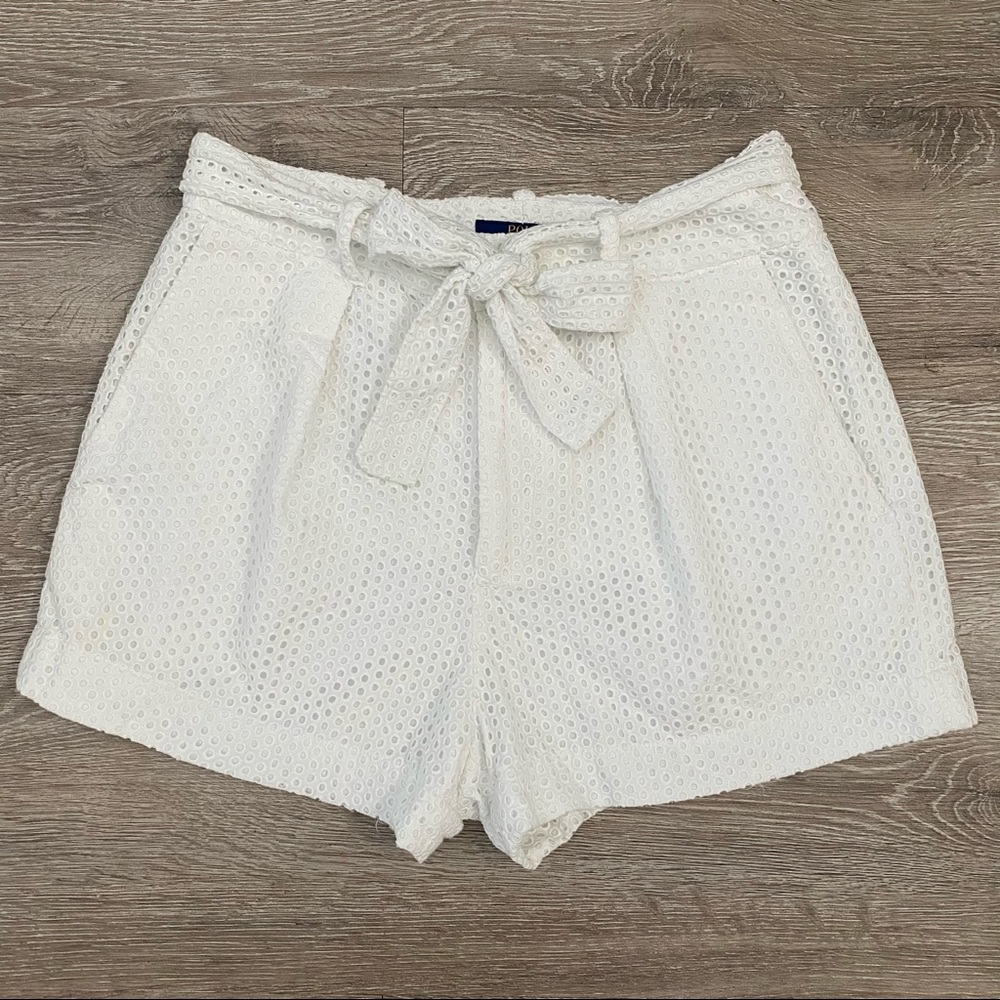 Polo White Eyelet Shorts